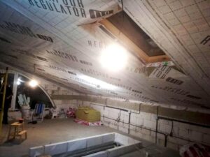 Утепленная односкатная крыша, с гидроизоляцией